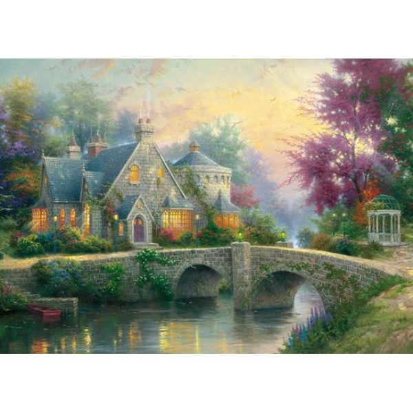 Piękny dom przy moście, Kinkade - Sklep Art Puzzle
